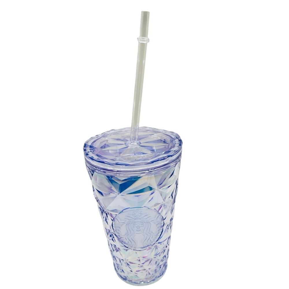 Starbucks Winter/Holiday 2023 Clear Iridescent Diamond Prism Venti 24 oz Tumbler